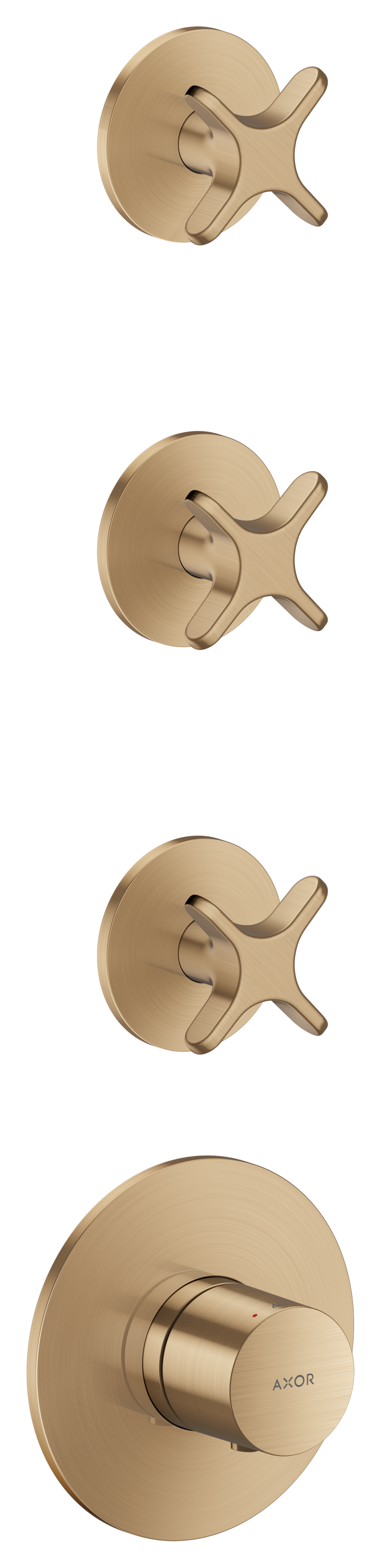 Thermostatic module for concealed installation for 3 functions with cross handle