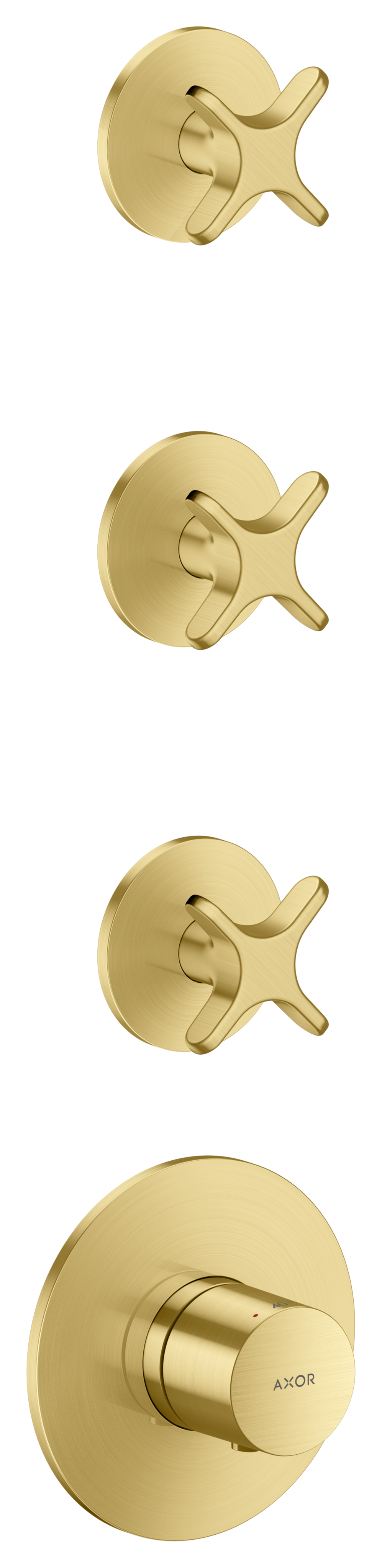 Thermostatic module for concealed installation for 3 functions with cross handle