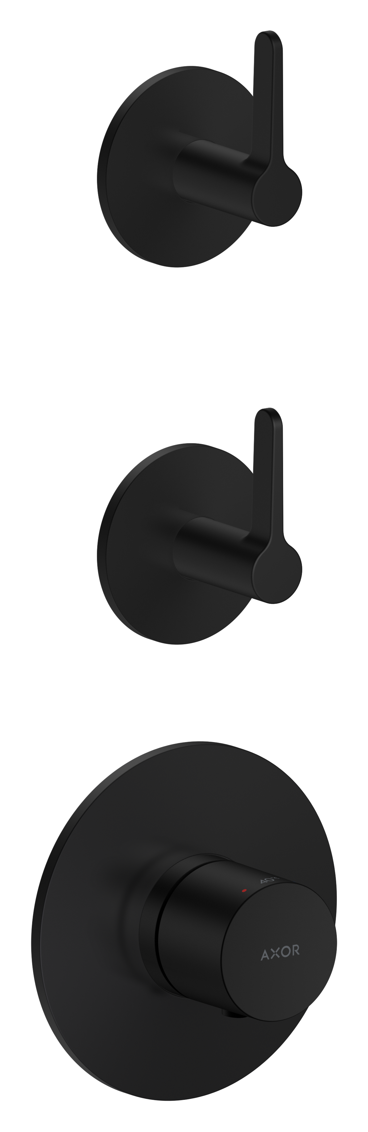 Thermostatic module for concealed installation for 2 functions with lever handle