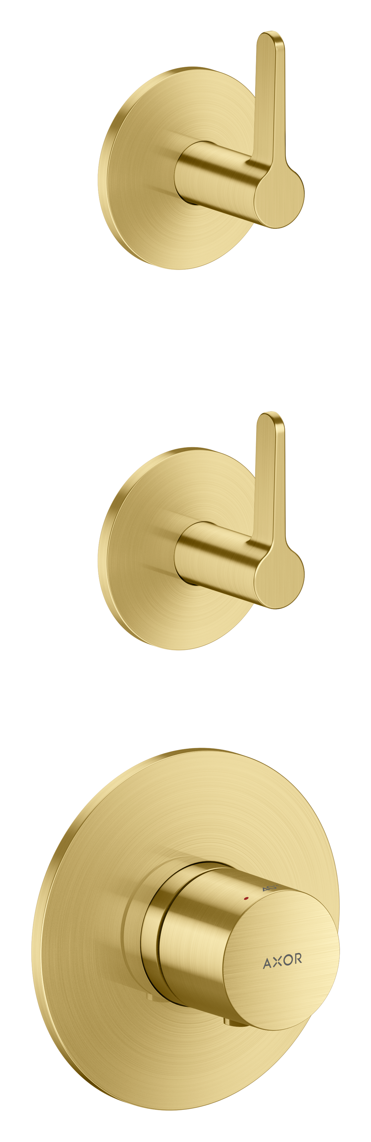 Thermostatic module for concealed installation for 2 functions with lever handle