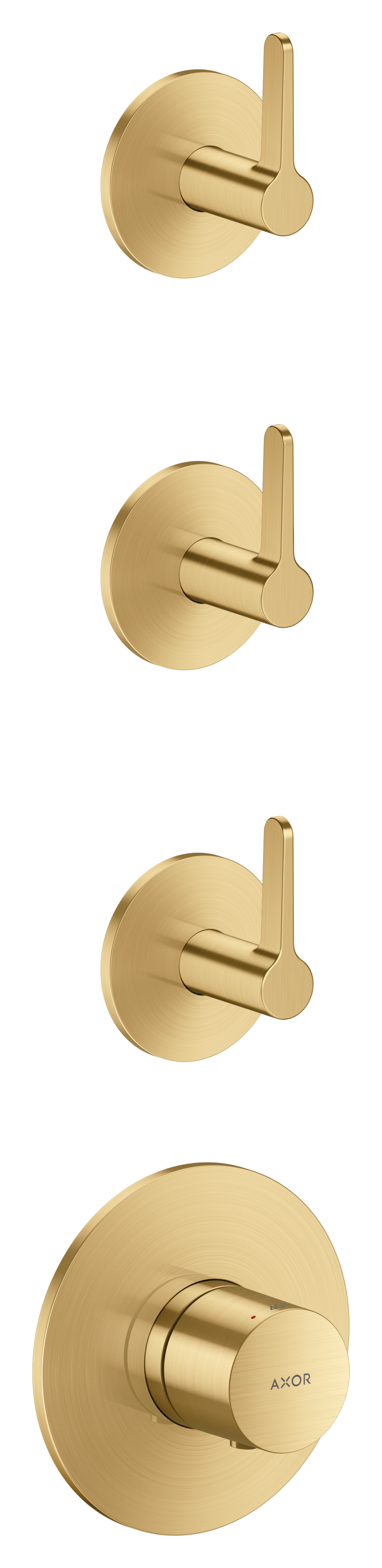 Thermostatic module for concealed installation for 3 functions with lever handle