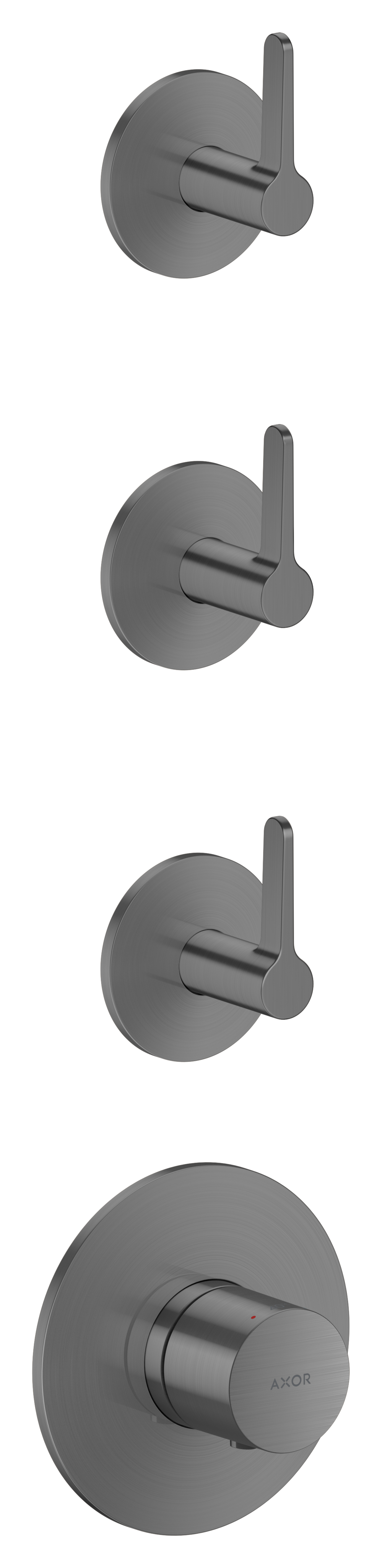 Thermostatic module for concealed installation for 3 functions with lever handle