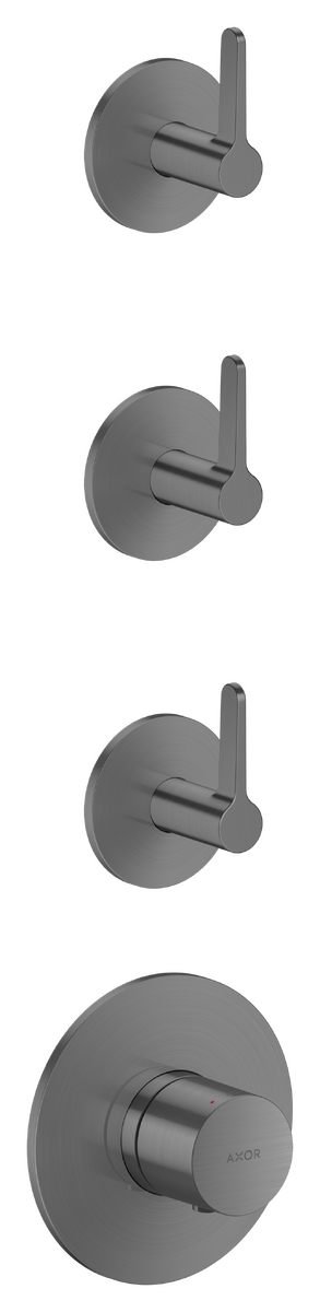 Thermostatic module for concealed installation for 3 functions with lever handle