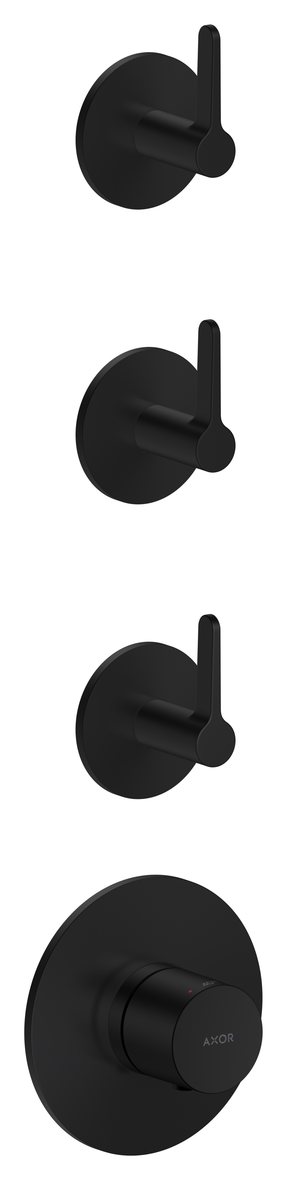 Thermostatic module for concealed installation for 3 functions with lever handle