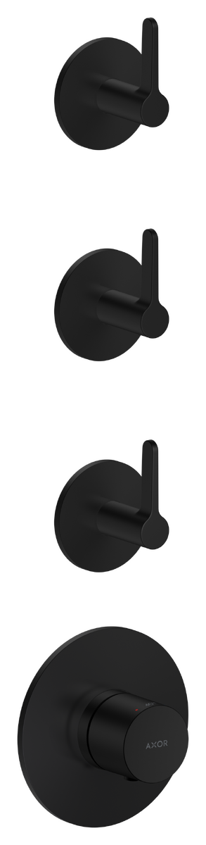 Thermostatic module for concealed installation for 3 functions with lever handle
