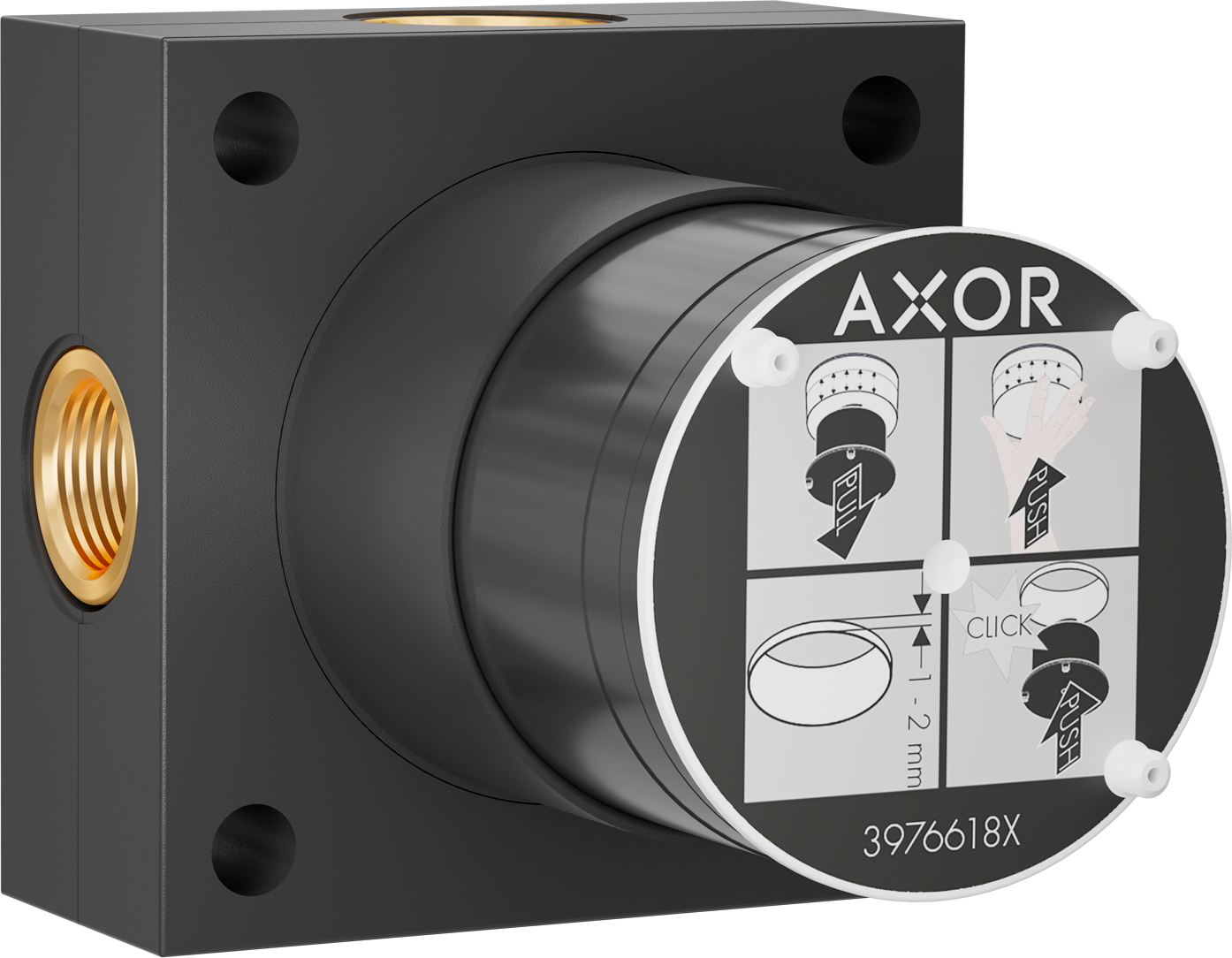 Grundkörper für Kopfbrause 2jet mit Deckenanschluss