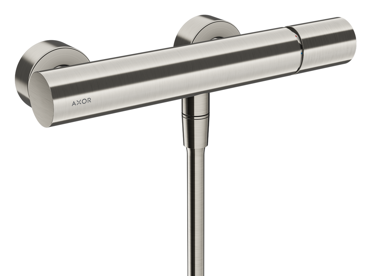 Single lever shower mixer for exposed installation with zero handle