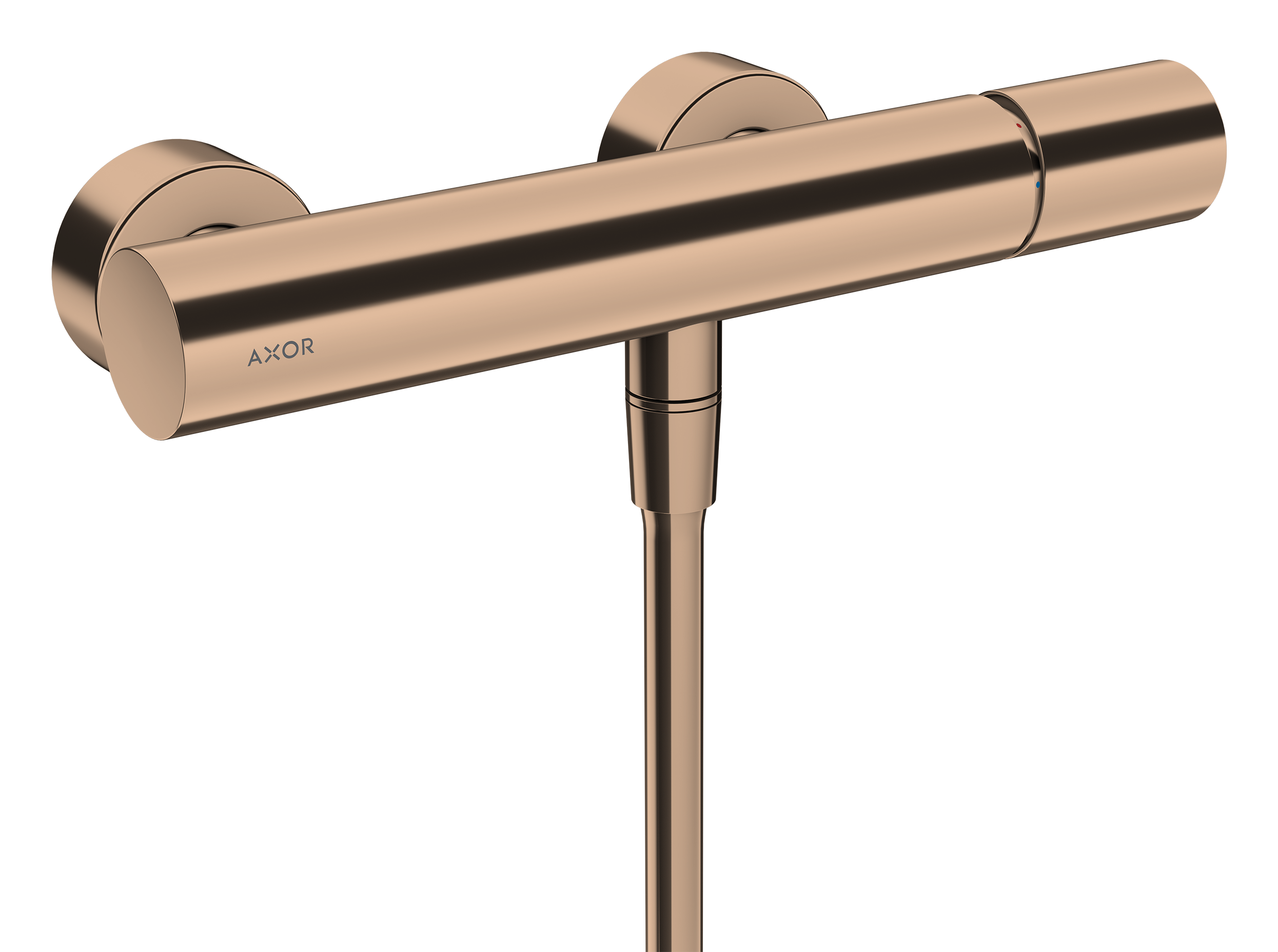 Single lever shower mixer for exposed installation with zero handle