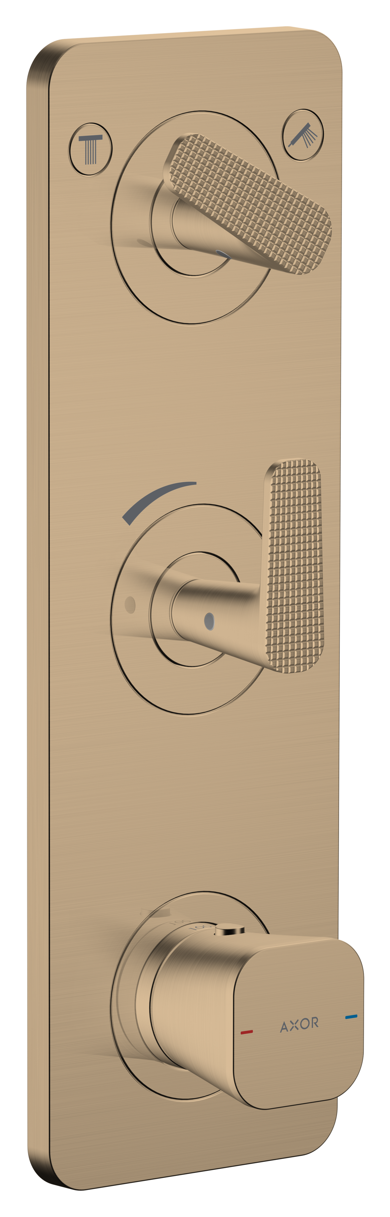 Thermostatic Module Trim 15" x 5" for 2 Functions- Cubic Cut