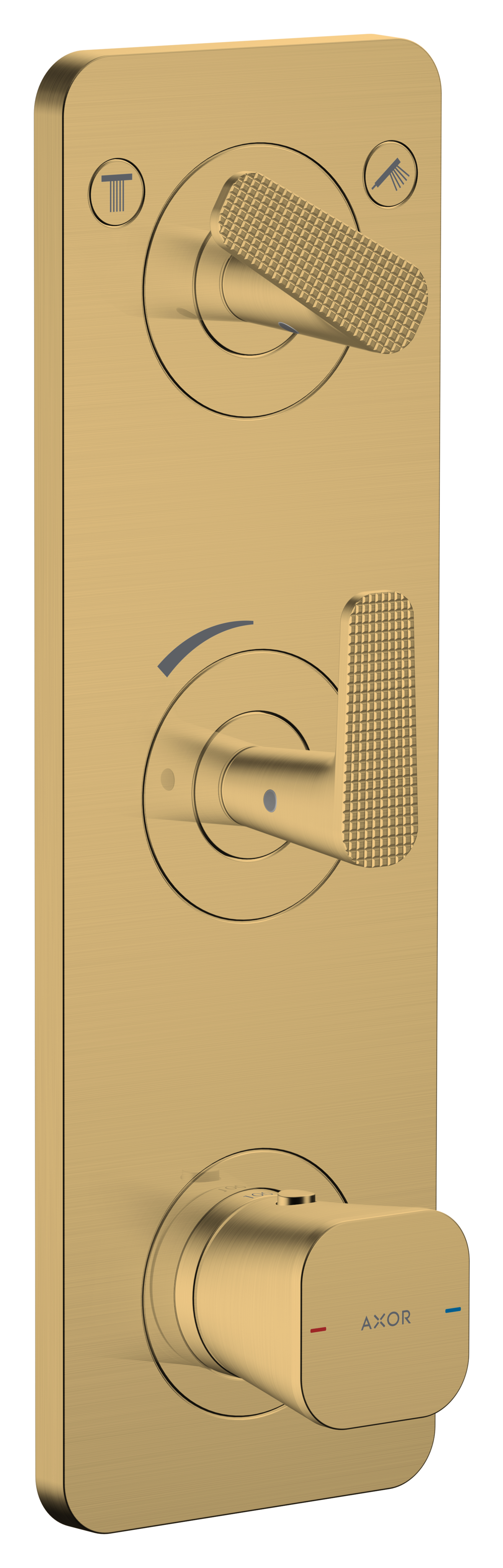 Thermostatic Module Trim 15" x 5" for 2 Functions- Cubic Cut