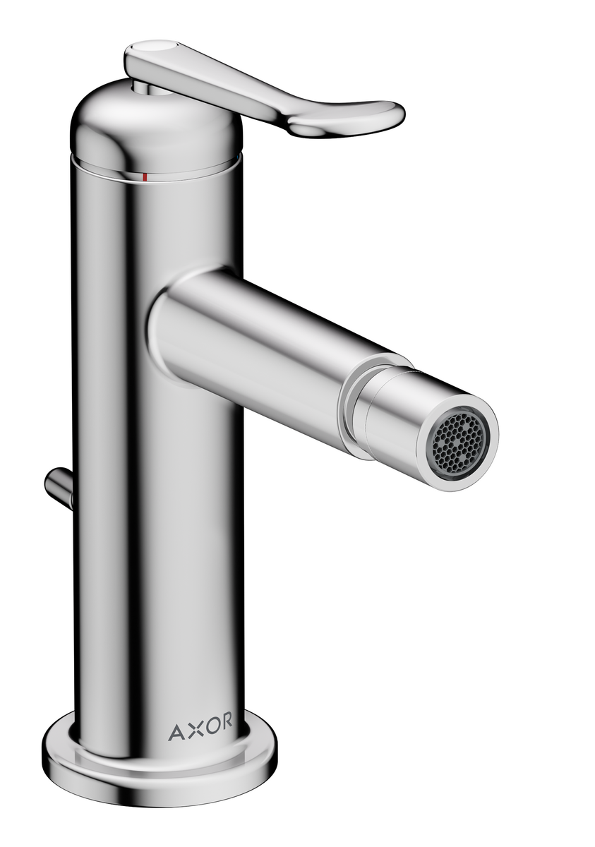 Single lever bidet mixer with pop-up waste set