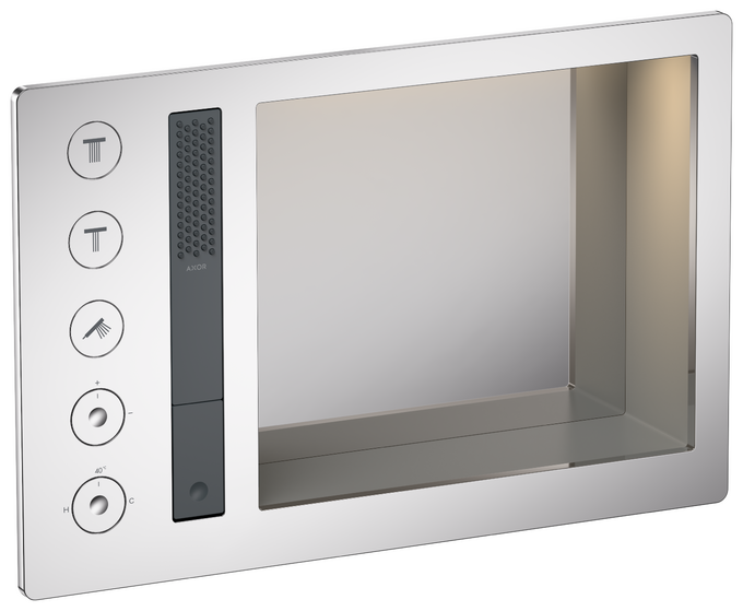 AXOR Incava Système de douche thermostatique encastré 600/390 3 fonctions, niche intégrée, avec éclairage — 35740000