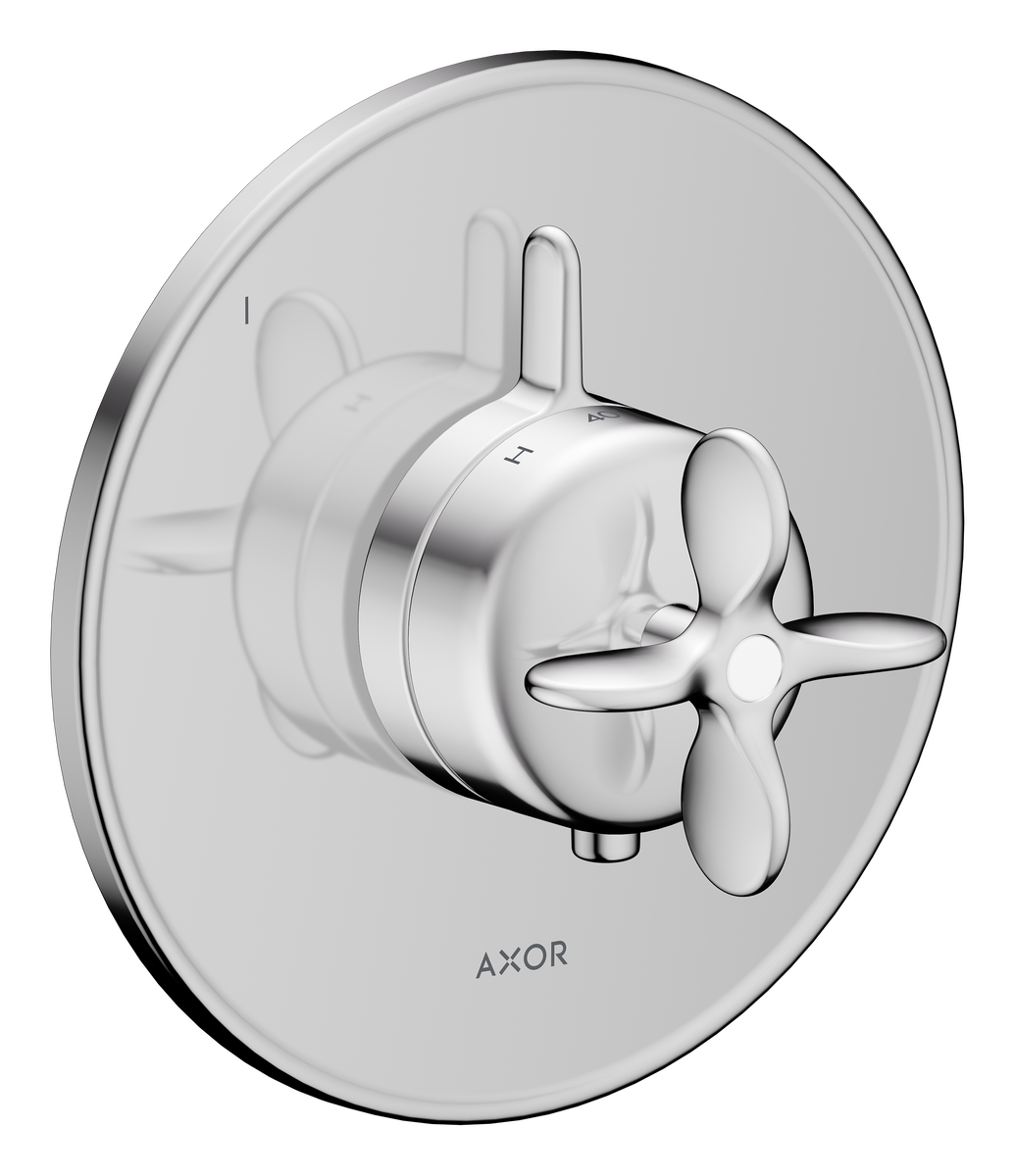 Thermostat for concealed installation for 1 function with cross handle