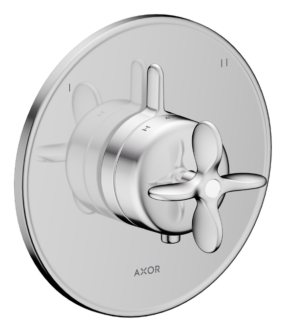 AXOR Archivio Set de finition pour miitgeur thermostatique encastré avec 2 fonctions, poignée croisillon — 34050000