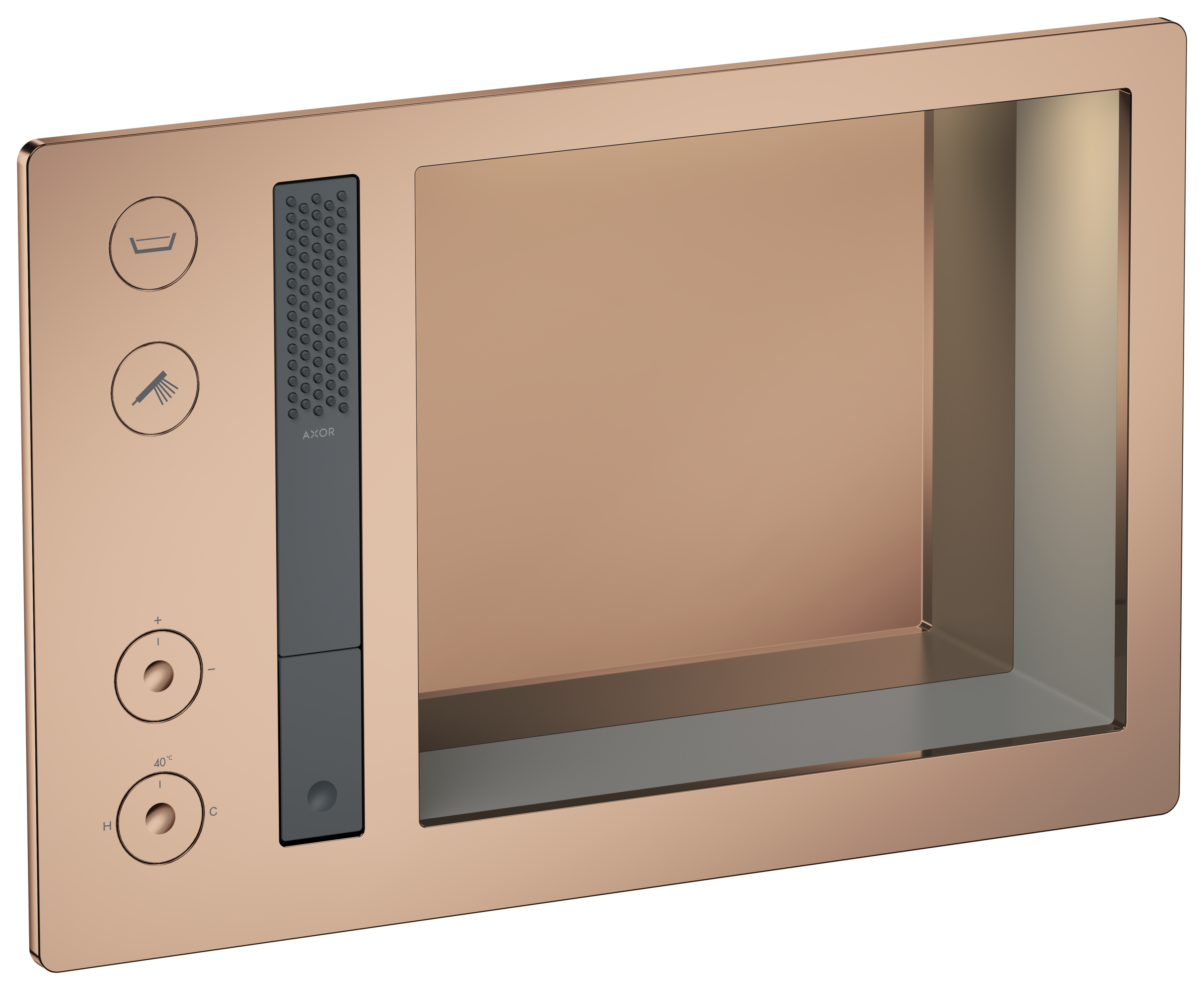 Shower system 600/390 with thermostat for 2 functions for version with light