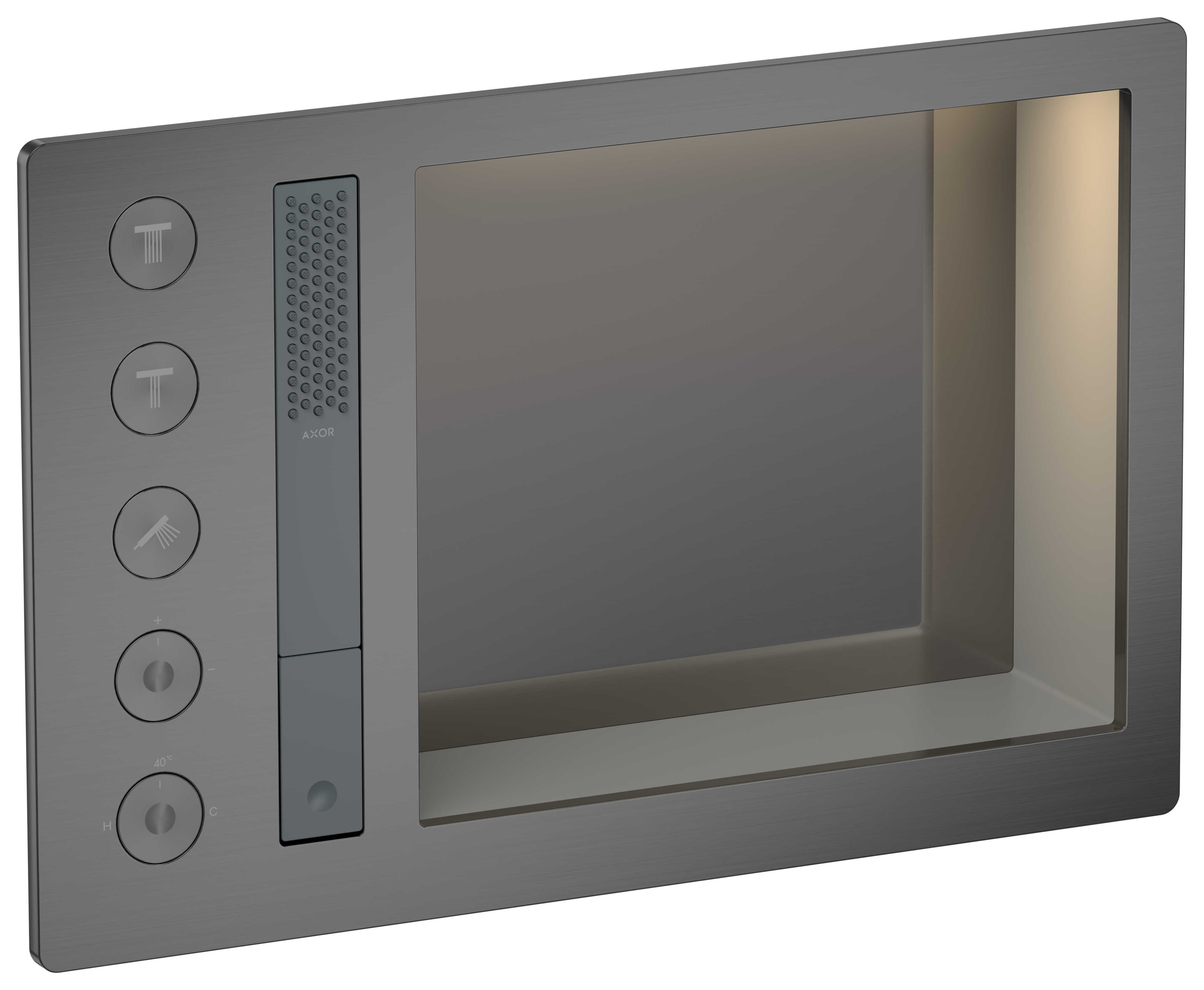 Shower system 600/390 with thermostat for 3 functions for version with light