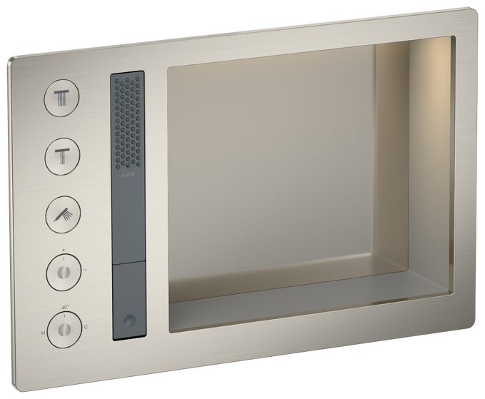 AXOR Incava Système de douche thermostatique encastré 600/390 3 fonctions, niche intégrée, avec éclairage — 35740800