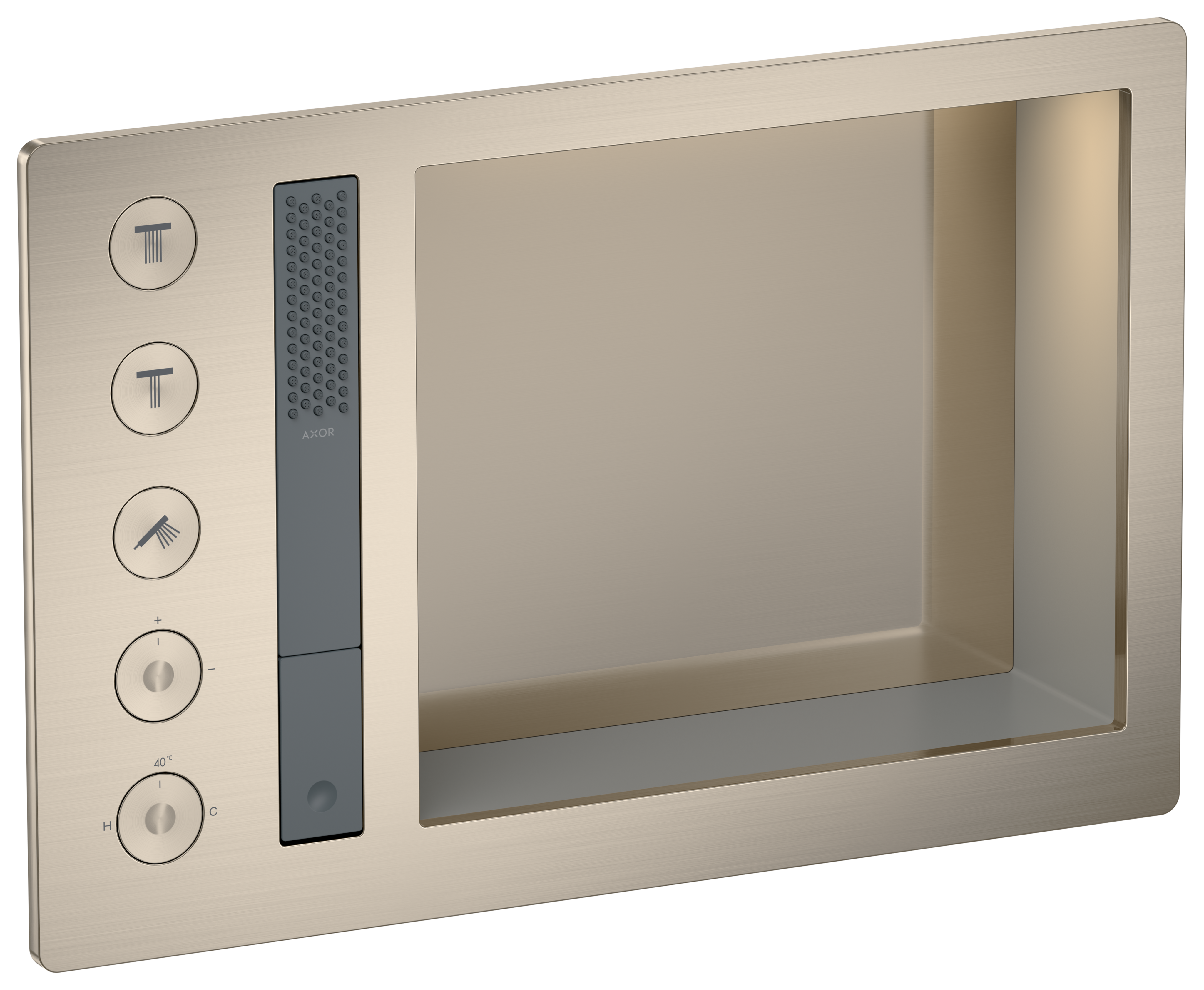 Shower system 600/390 with thermostat for 3 functions for version with light