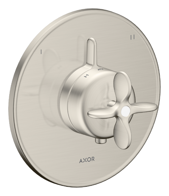 AXOR Archivio Set de finition pour miitgeur thermostatique encastré avec 2 fonctions, poignée croisillon — 34050800
