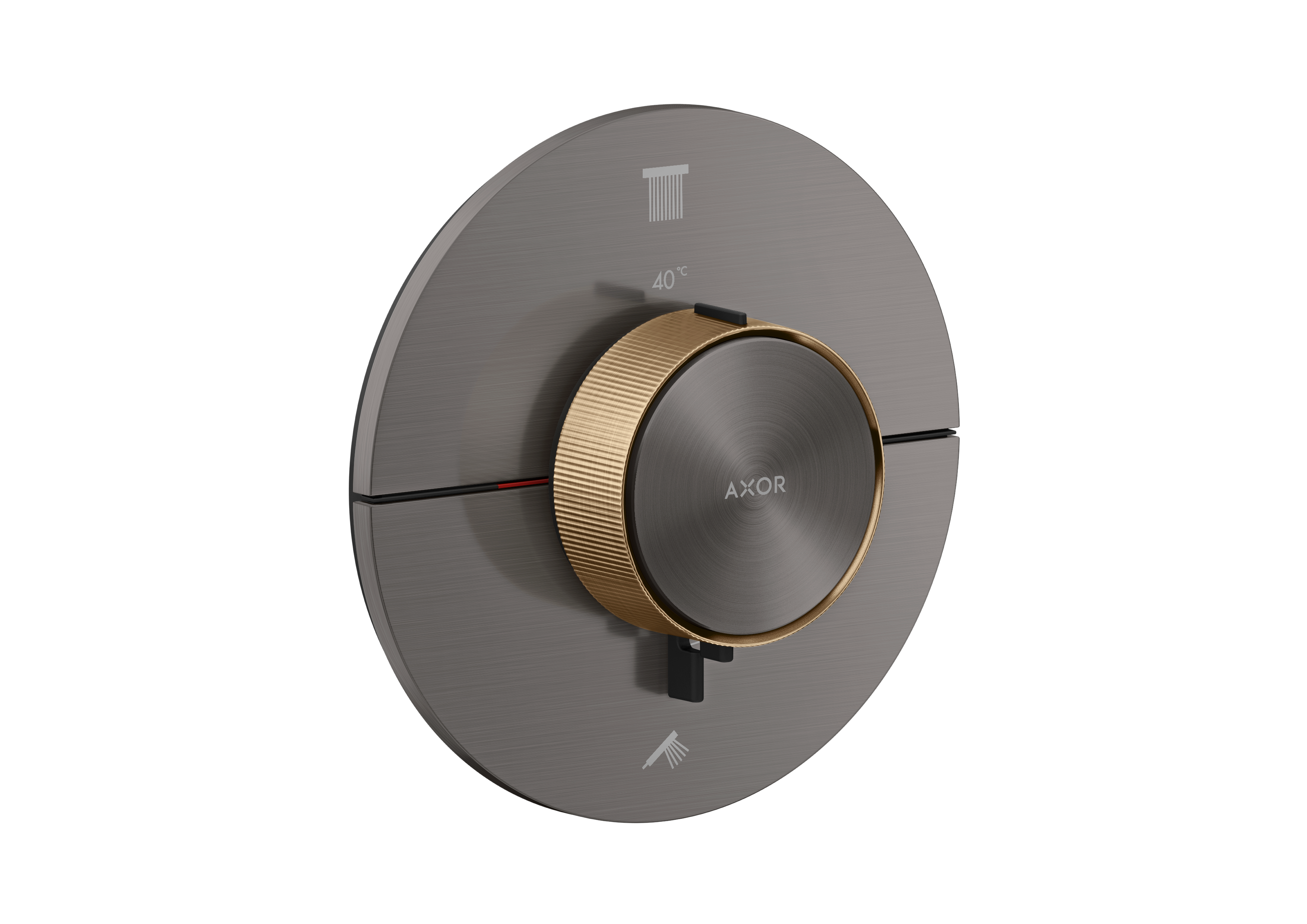 Thermostat for concealed installation round for 2 functions (highlight: rim)