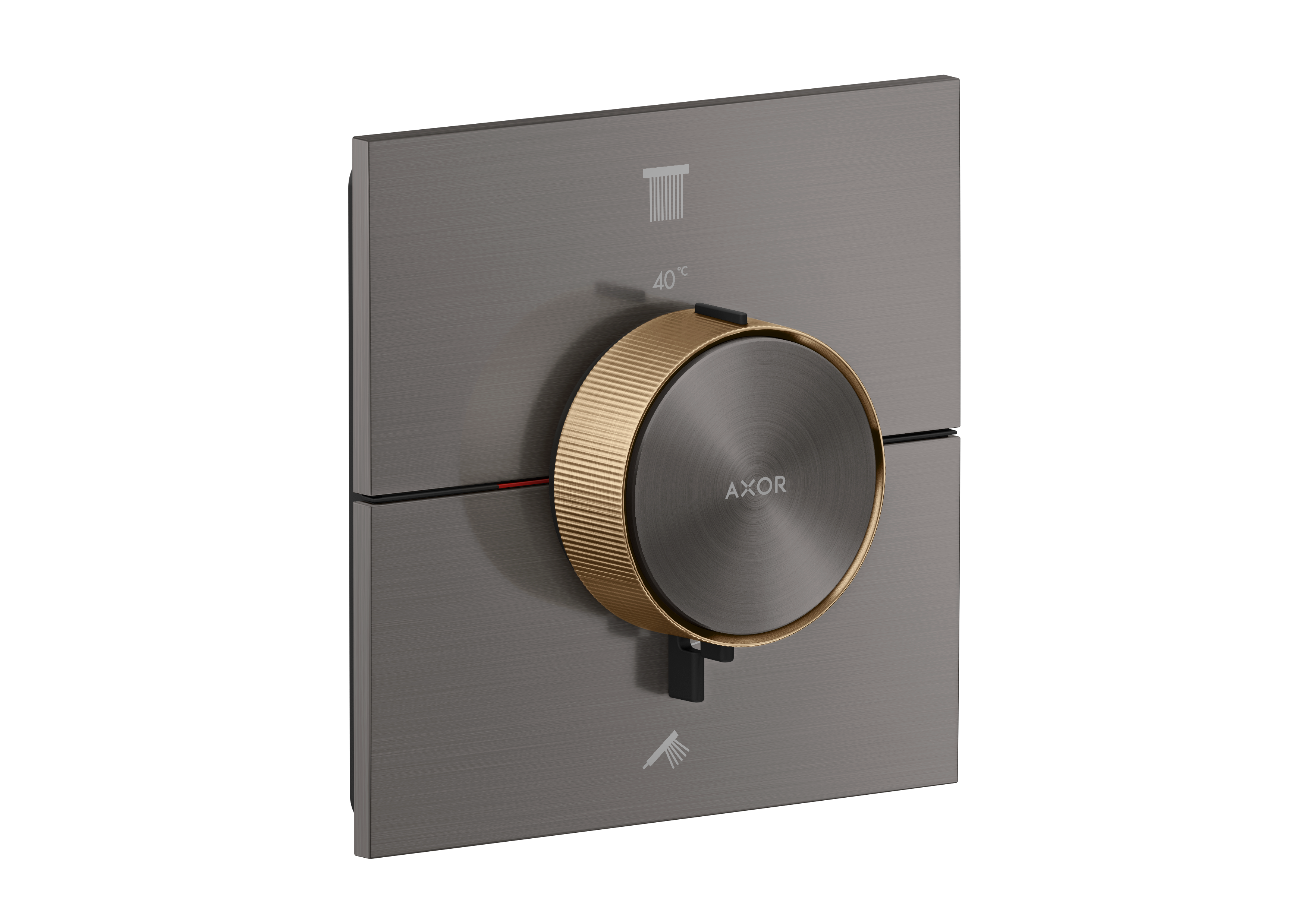 Thermostat for concealed installation square for 2 functions (highlight: rim)