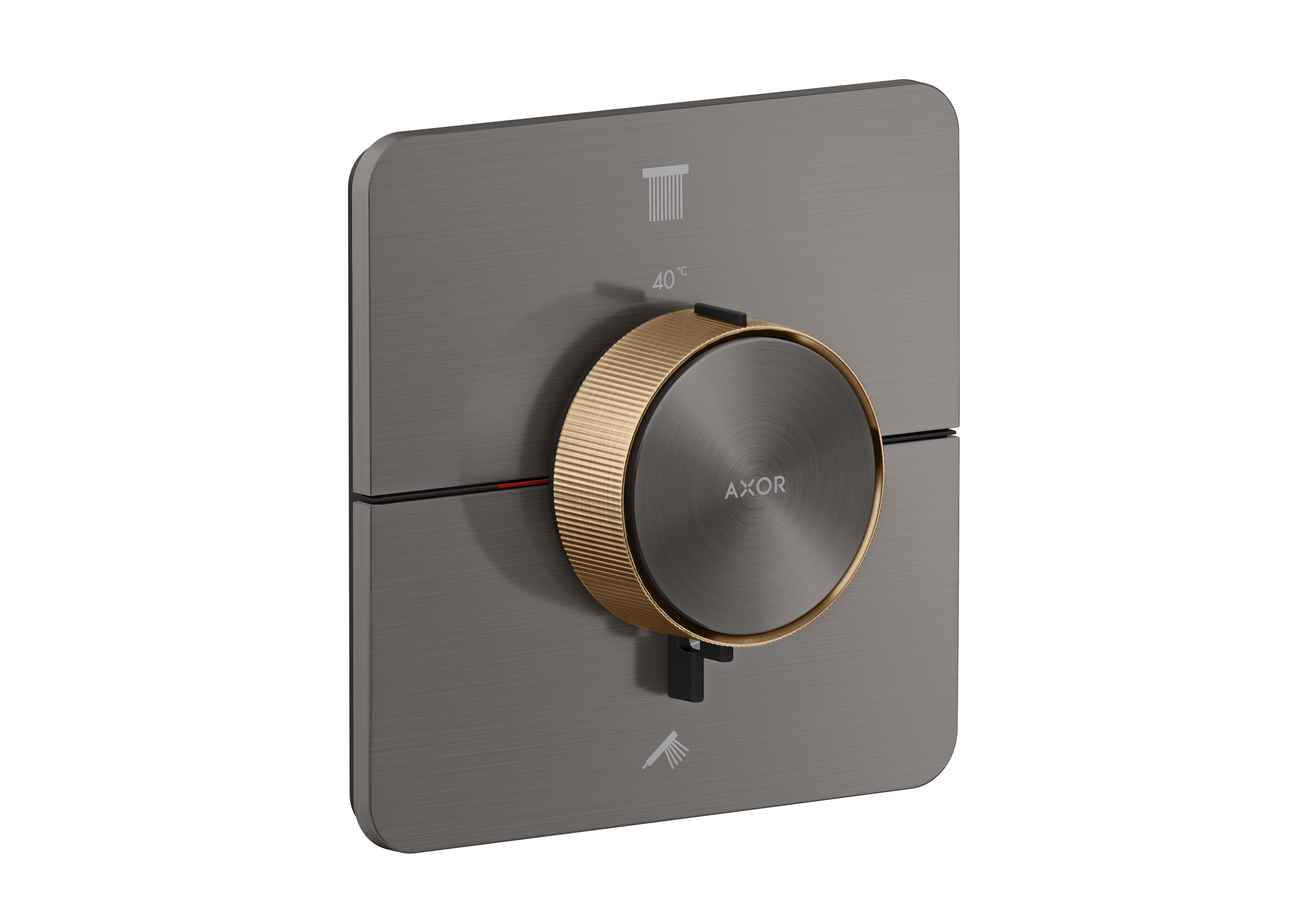 Thermostat for concealed installation softsquare for 2 functions (highlight: rim)