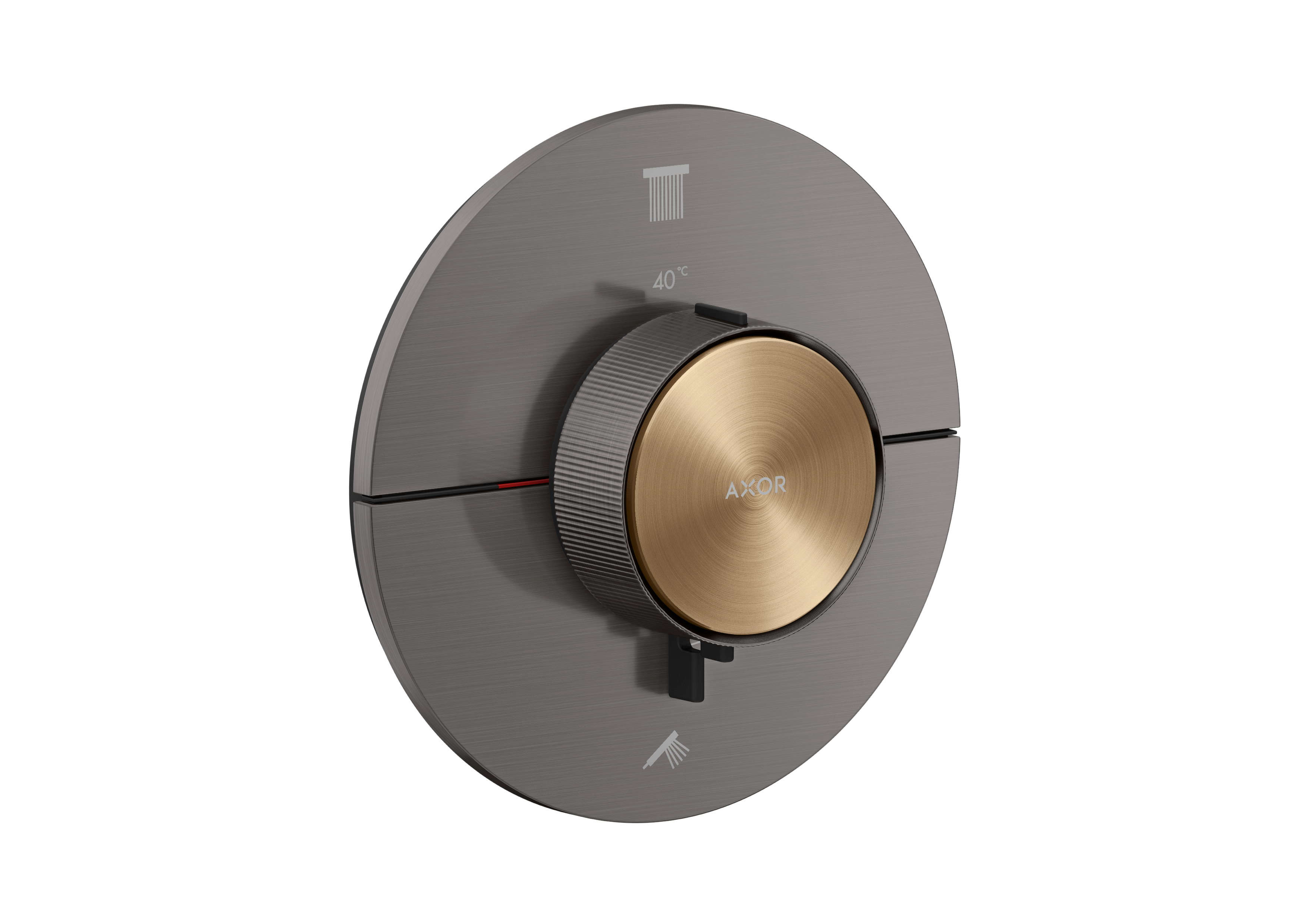 Thermostat for concealed installation round for 2 functions (highlight: inlay)