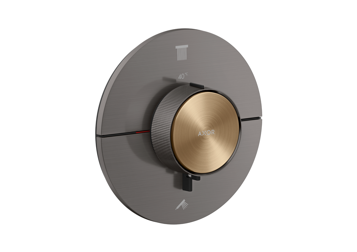 Thermostat for concealed installation round for 2 functions (highlight: inlay)