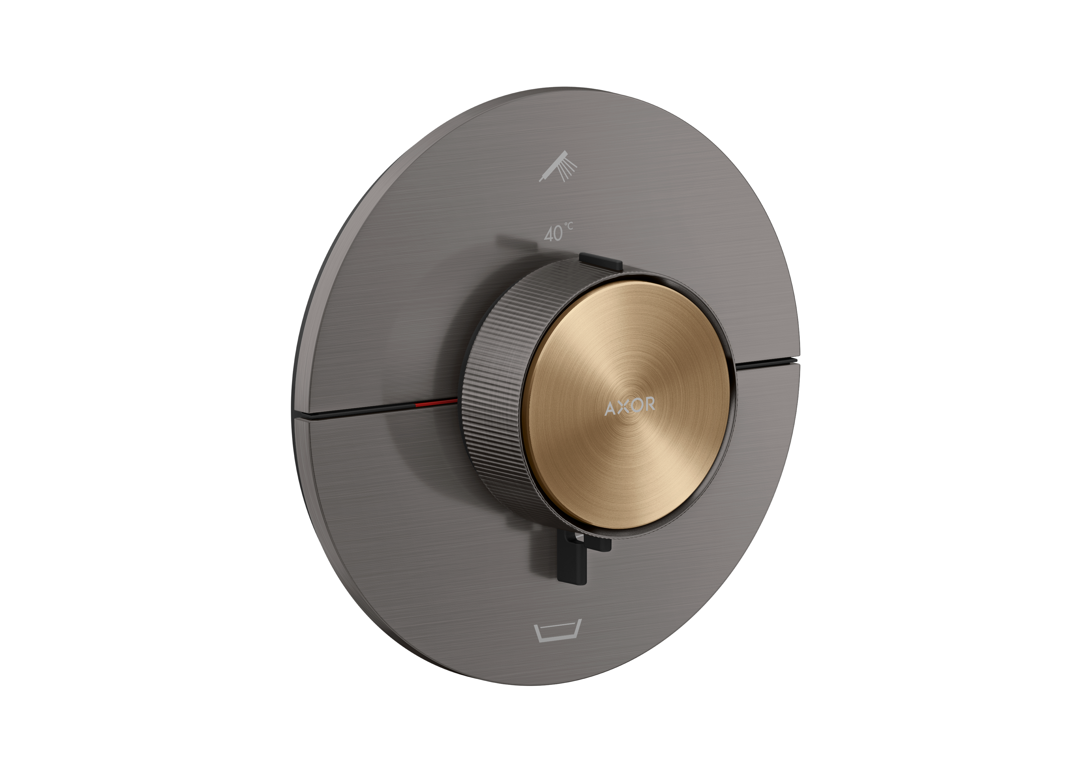 Thermostat for concealed installation round for 2 functions with integrated security combination according to EN1717 (highlight: inlay)