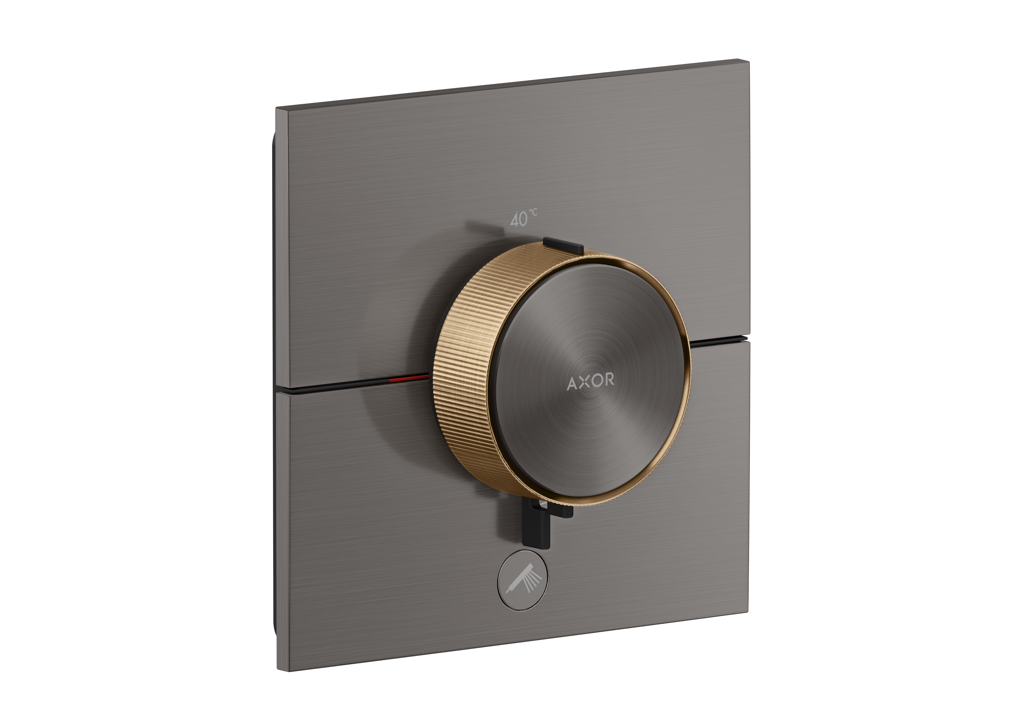 Thermostat HighFlow for concealed installation square for 1 function and additional outlet (highlight: rim)