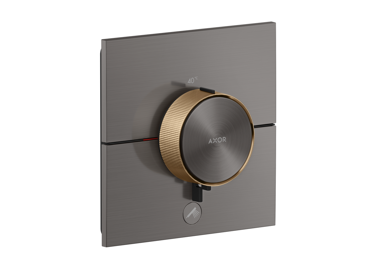 Thermostat HighFlow for concealed installation square for 1 function and additional outlet (highlight: rim)