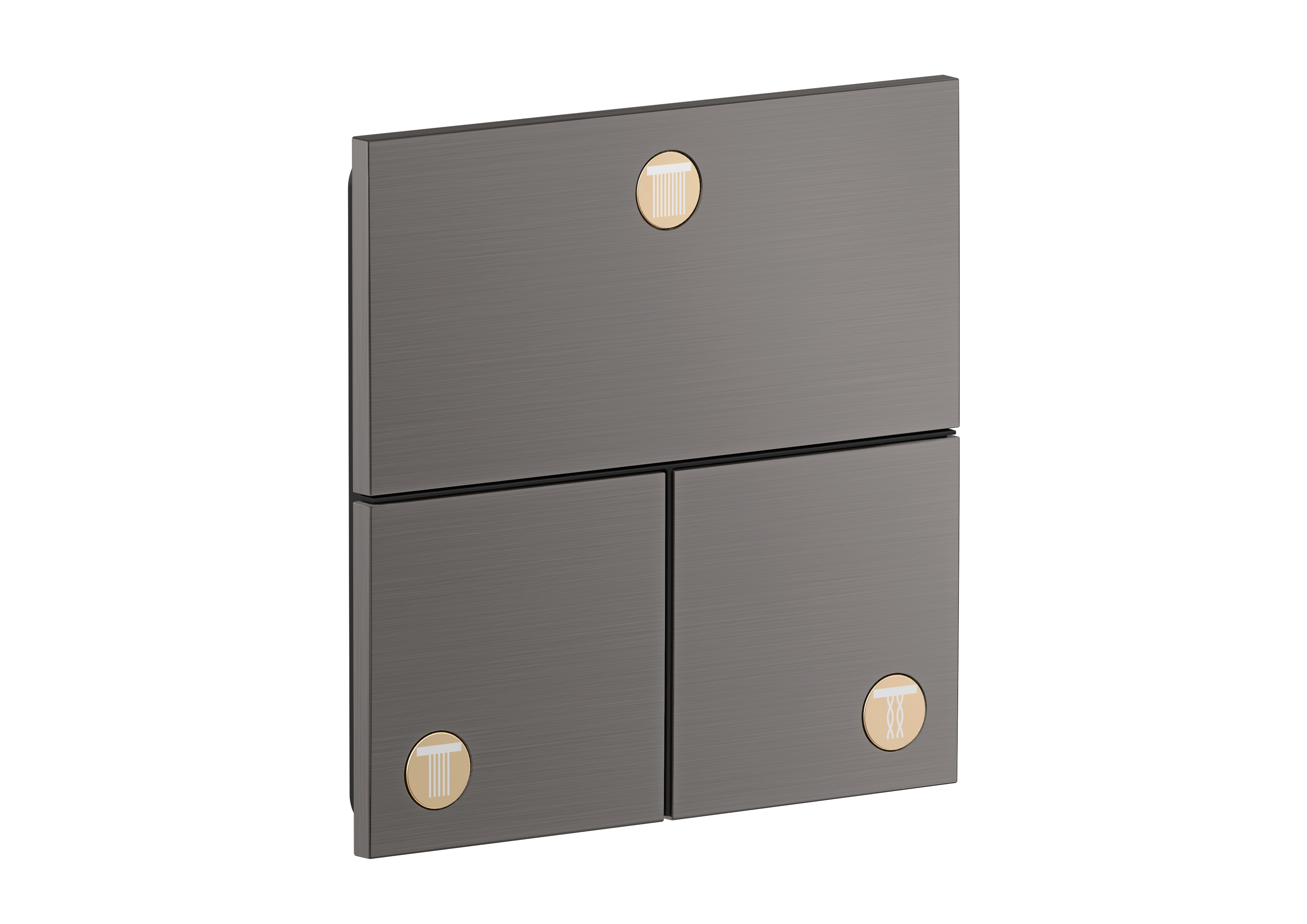 Valve for concealed installation square for 3 functions (highlight: symbol star)