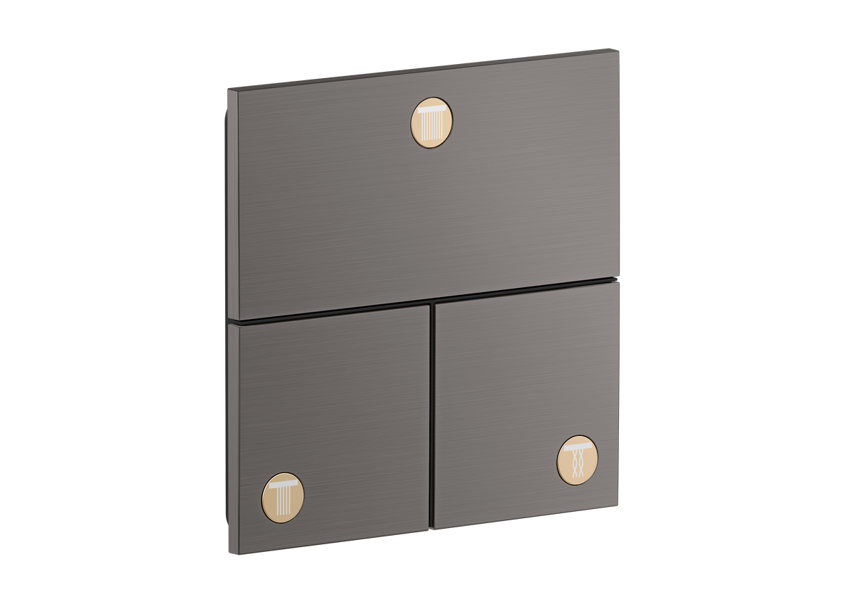 Valve for concealed installation square for 3 functions (highlight: symbol star)