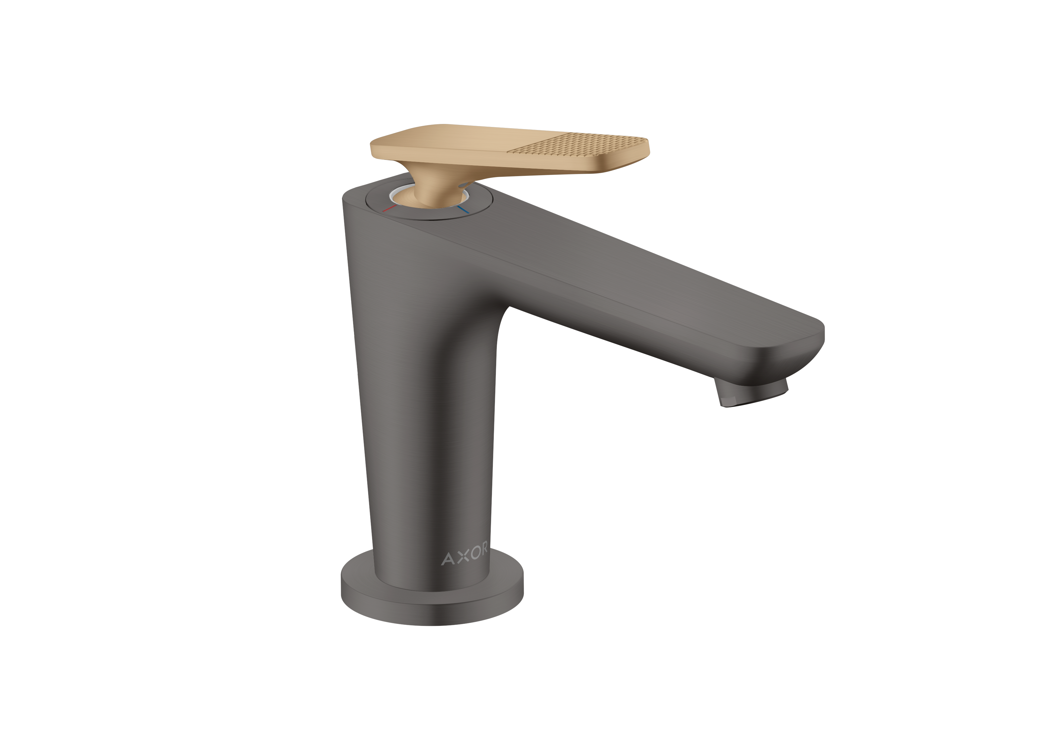 Single lever basin mixer 90 with CoolStart for hand washbasins and waste set - cubic cut (highlight: handle)