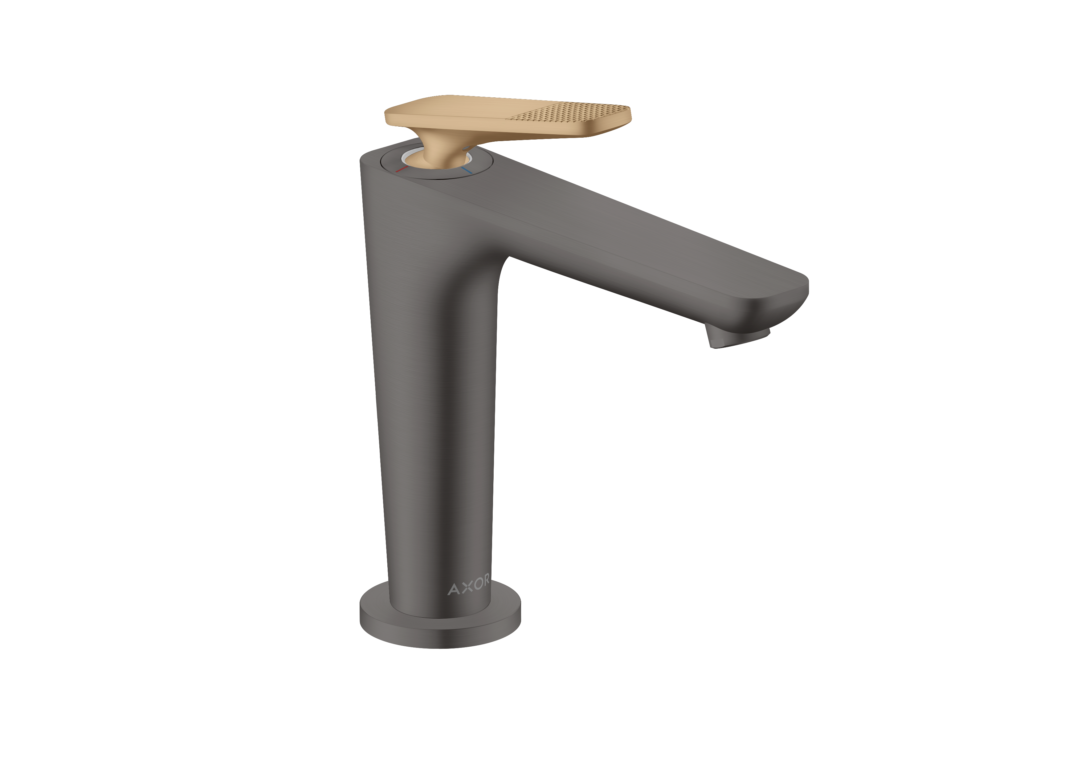 Single lever basin mixer 125 with CoolStart and waste set - cubic cut (highlight: handle)