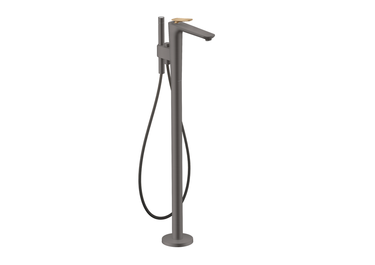 Single lever bath mixer floor-standing - cubic cut (highlight: handle)