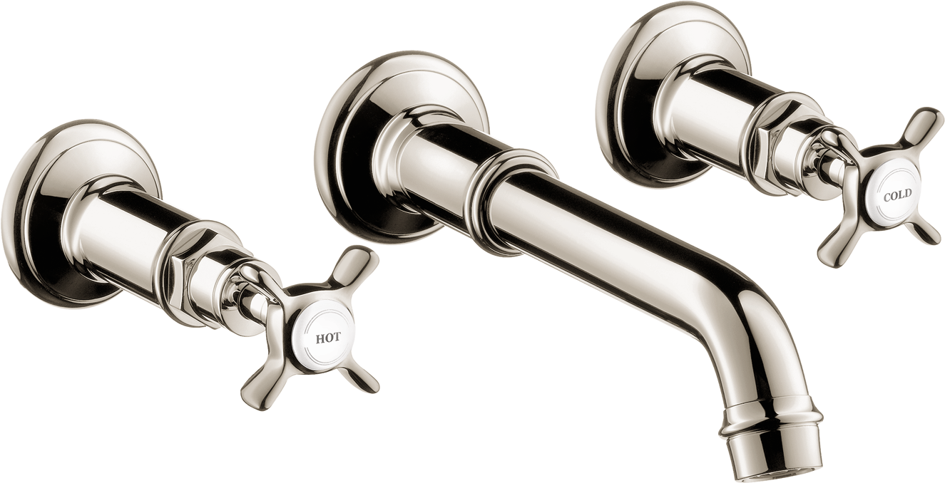 Wall-Mounted Widespread Faucet Trim with Cross Handles