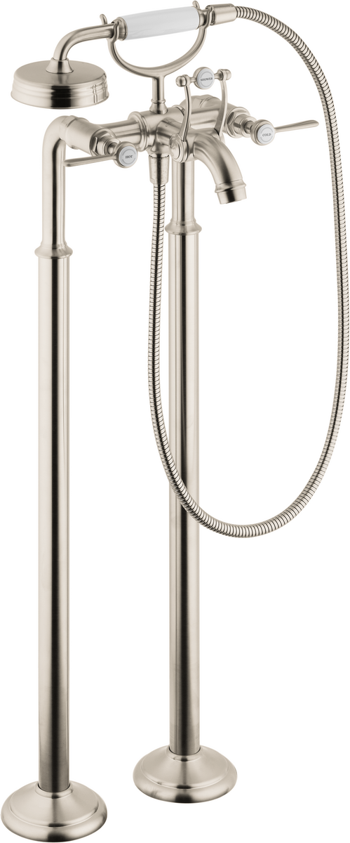 2-Handle Freestanding Tub Filler Trim with Lever Handles and 1.8 GPM Handshower