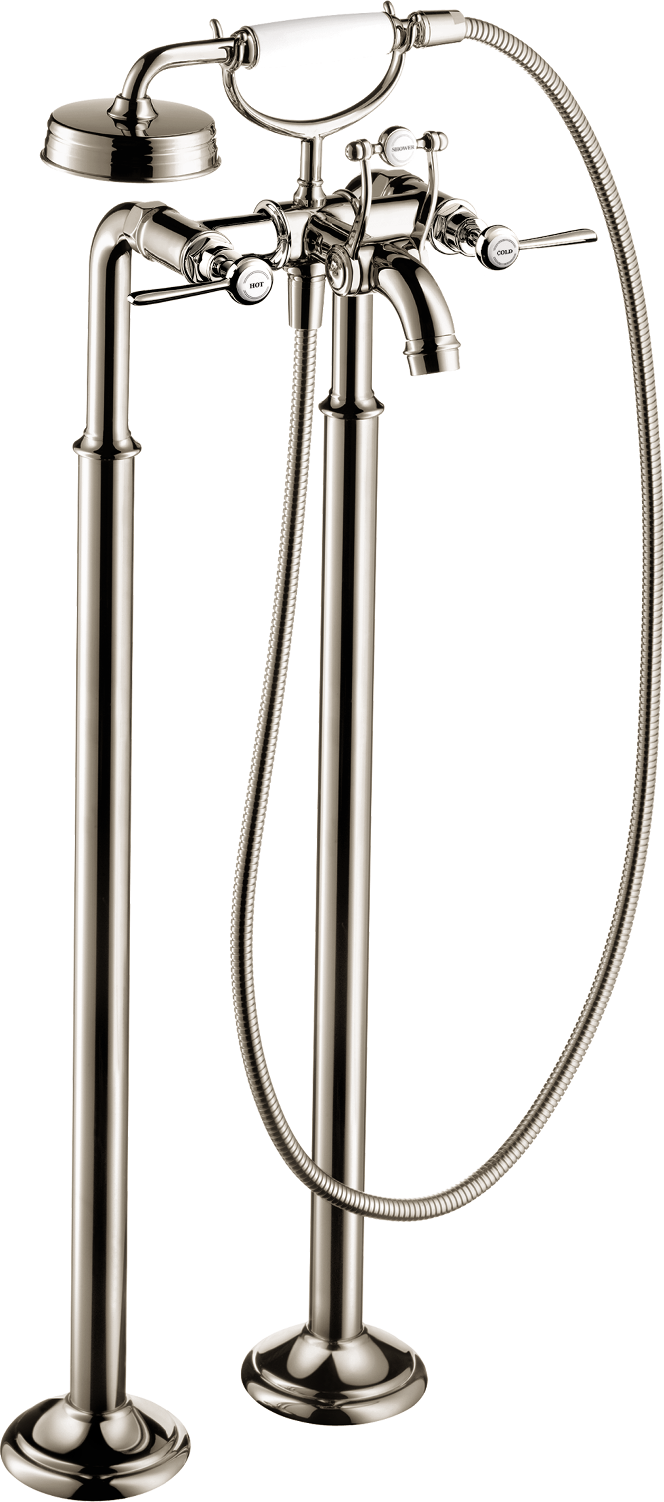 2-Handle Freestanding Tub Filler Trim with Lever Handles and 1.8 GPM Handshower