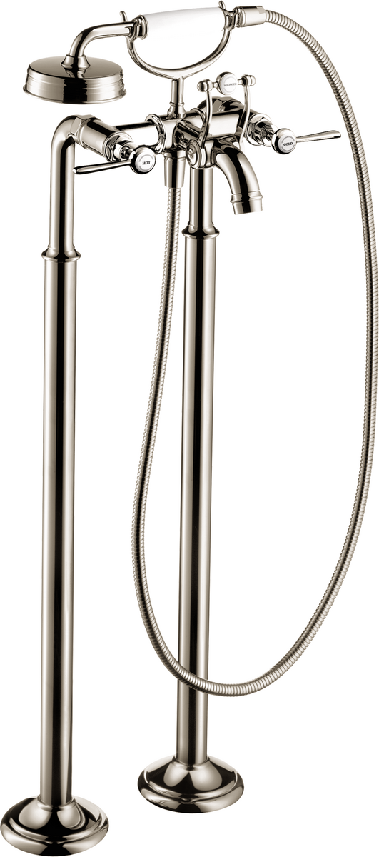 2-Handle Freestanding Tub Filler Trim with Lever Handles and 1.8 GPM Handshower