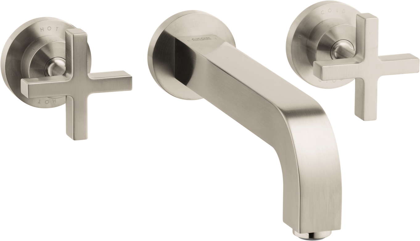 Wall-Mounted Widespread Faucet Trim with Cross Handles