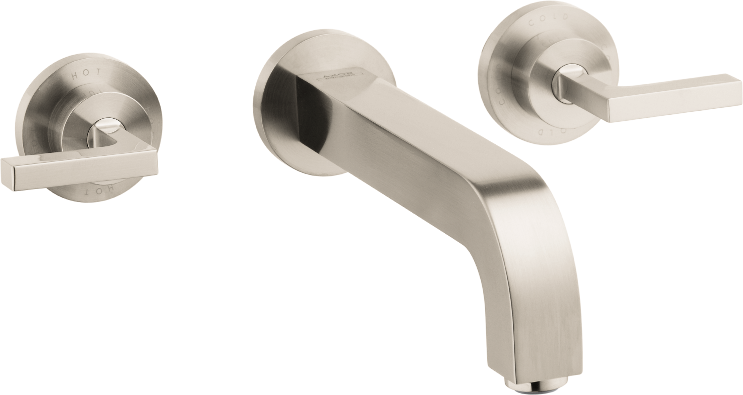 Wall-Mounted Widespread Faucet with Lever Handles