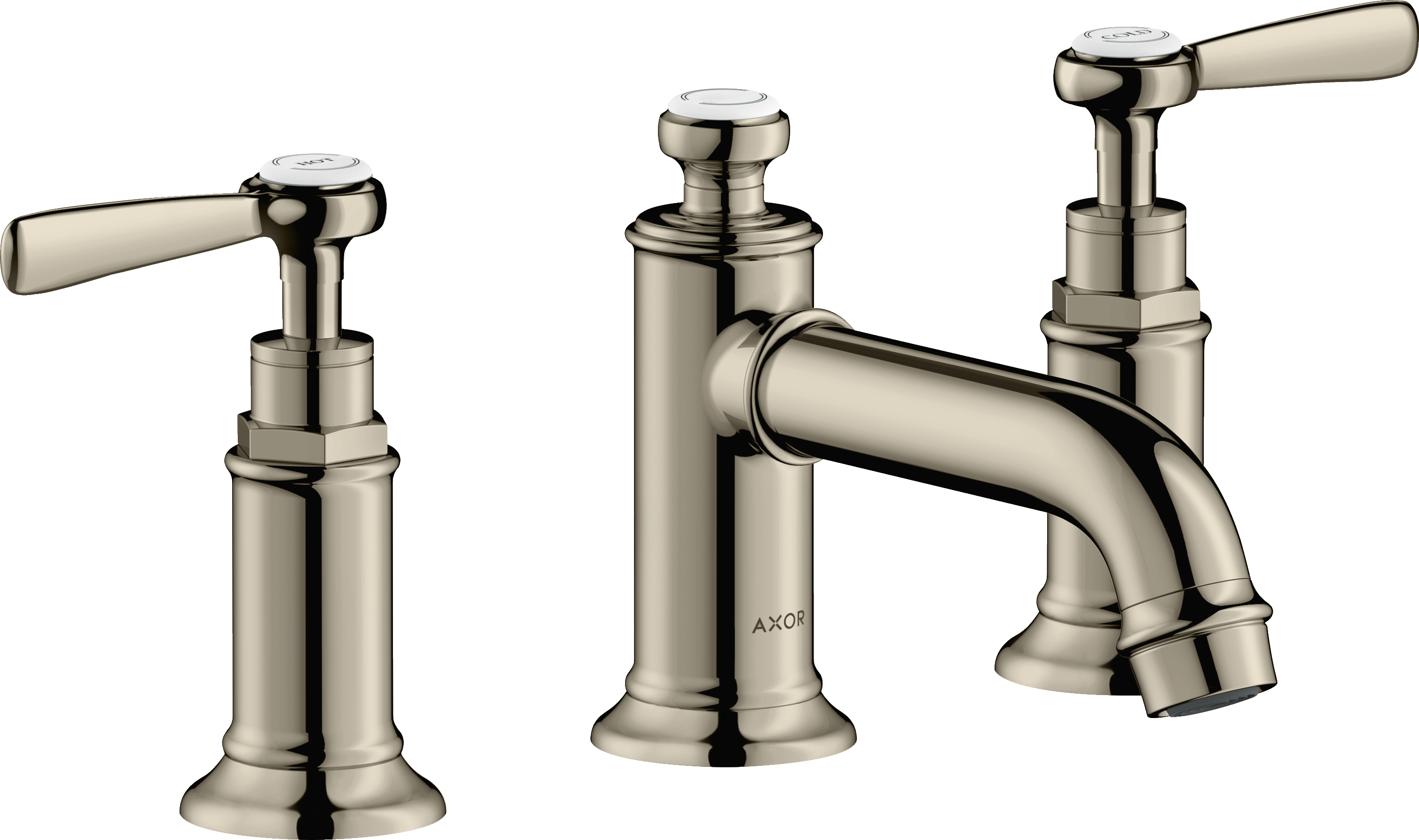 Widespread Faucet 30 with Lever Handles and Pop-Up Drain