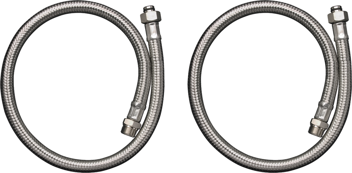 Connection tube set for 2-hole rim mounted thermostatic bath mixer