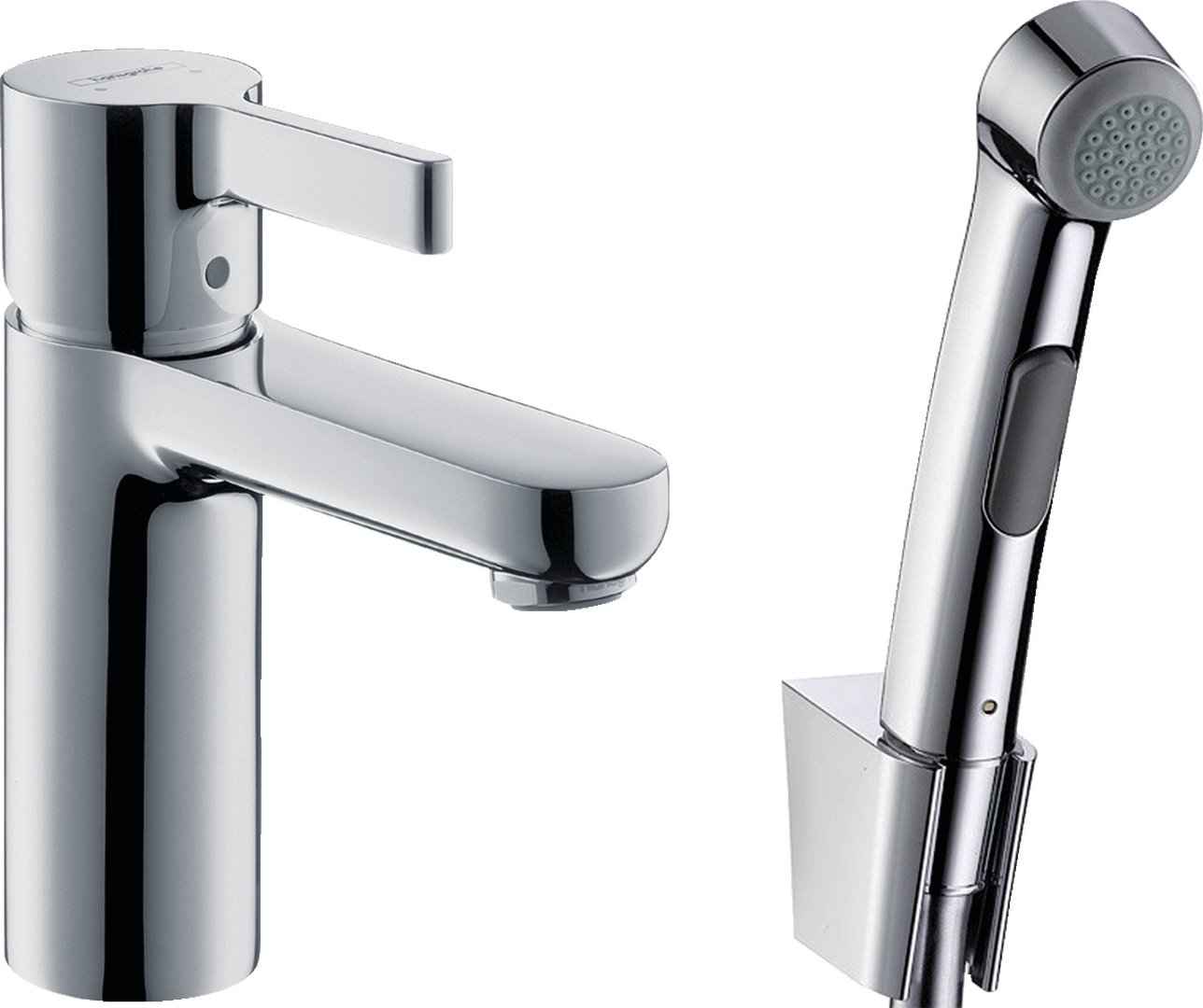 Einhebel-Waschtischmischer mit Bidette Handbrause und Brauseschlauch 160 cm