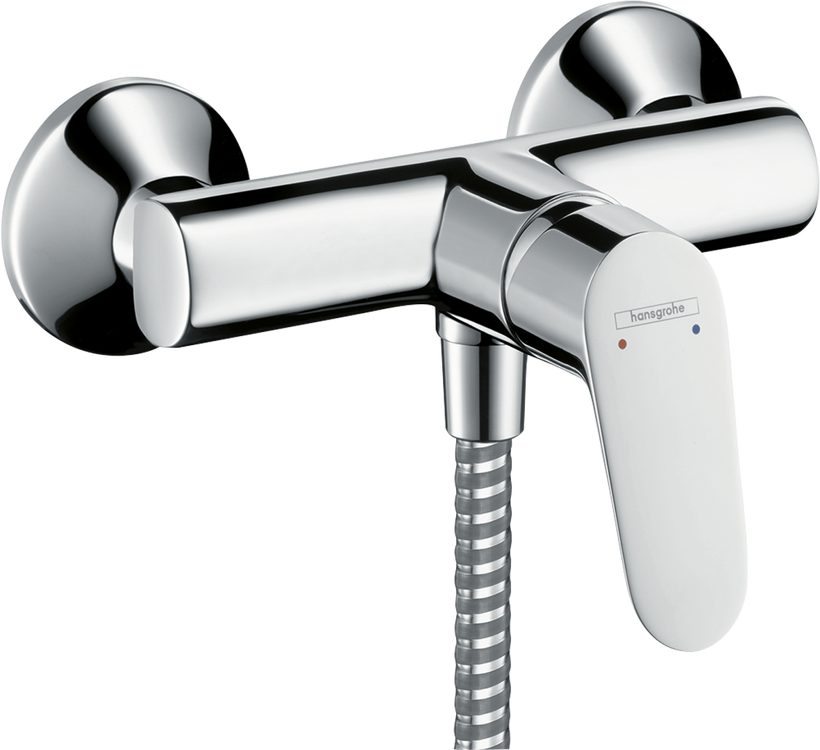 Single lever manual shower mixer for exposed installation