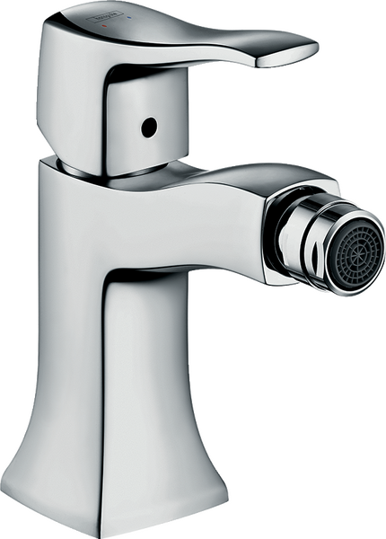 Single lever bidet mixer with pop-up waste set