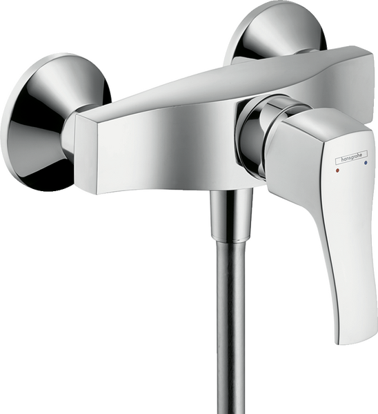 Single lever shower mixer for exposed installation