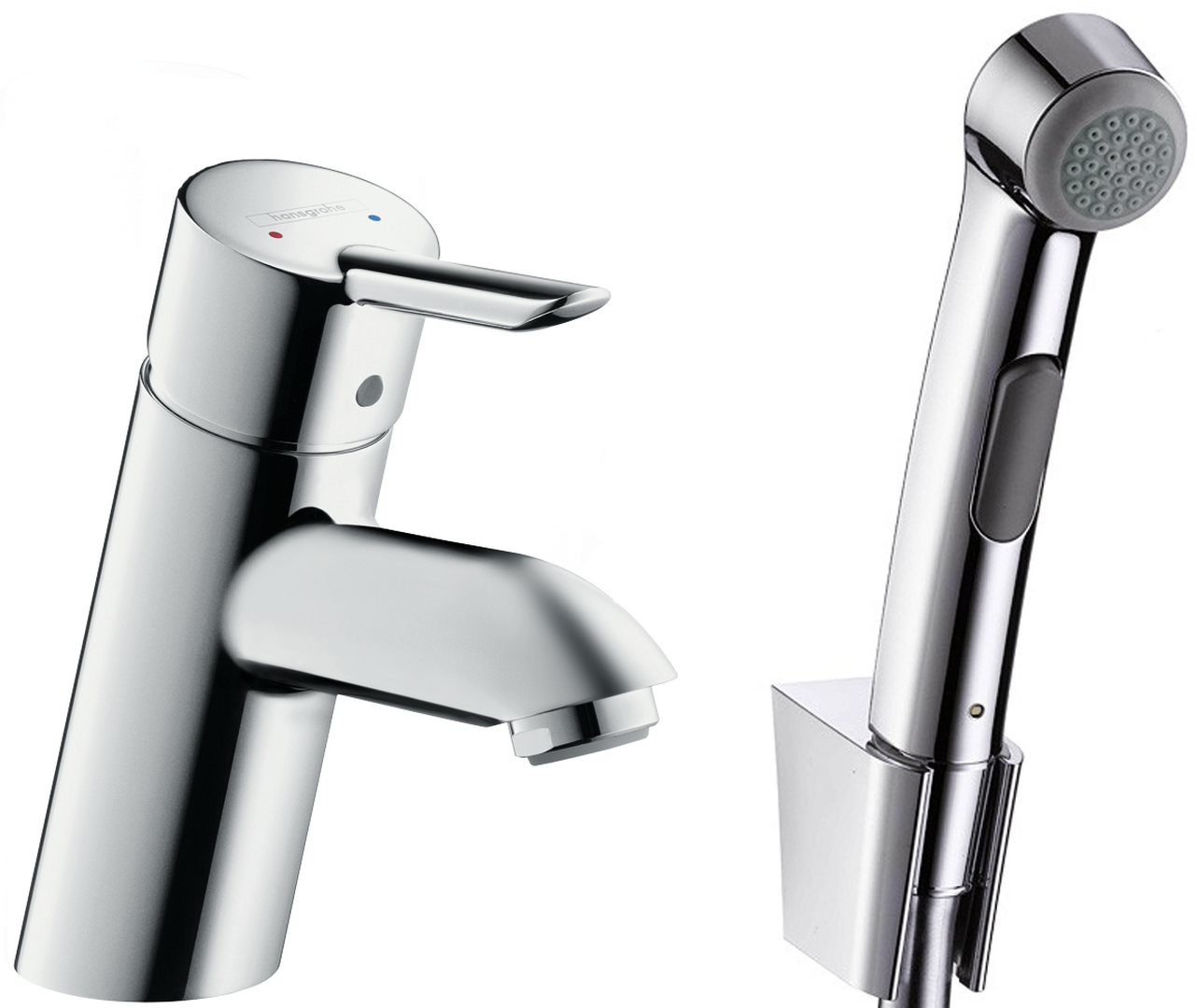 Bidette 1jet hand shower/ Focus S single lever basin mixer set 1.60 m