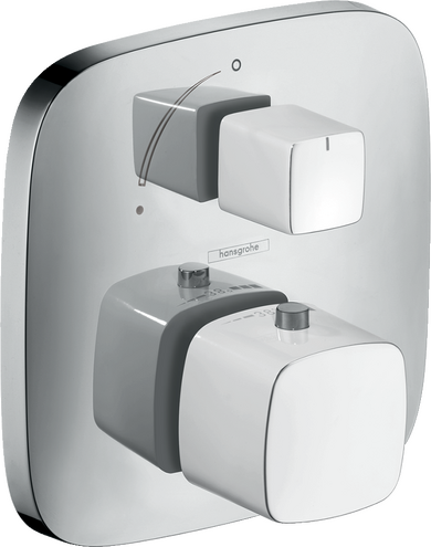 Thermostat for concealed installation with shut-off valve